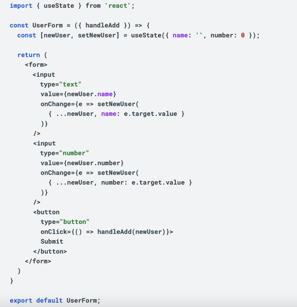 react userform